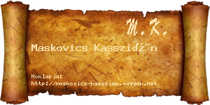 Maskovics Kasszián névjegykártya
